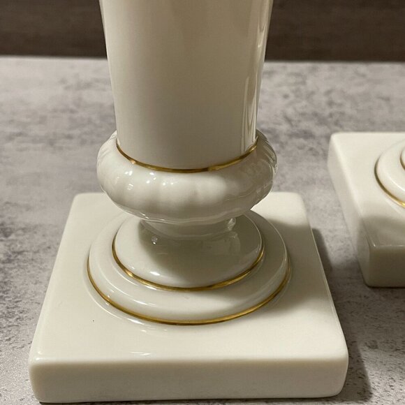 Lenox Set of Two Neoclassical Style 4" Footed Single Taper Candlestick Holders - Picture 2 of 6